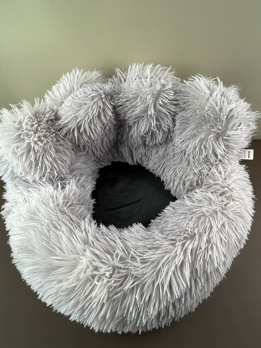 Moolia Calming Dog & Cat Bed, Anti-Anxiety Donut Cuddler Warming Cozy Soft Round Bed, Fluffy Faux Fur Plush Cushion Bed for Small Medium Dogs and Cats