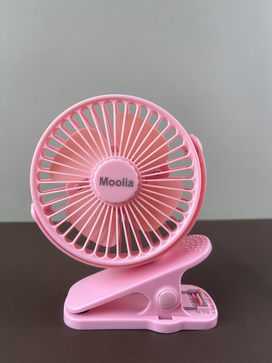 Moolia Desk Fan, Portable Fans with 3 Speeds Strong Airflow, Quiet Operation, Personal Table Fan for Home,Office, Bedroom, Fashion pink